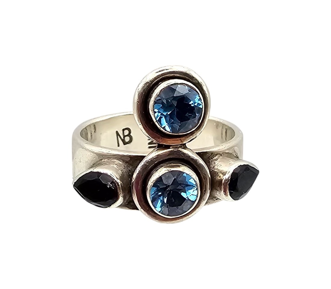 Nikki Butler Topaz Sterling Silver Cocktail Ring Size 7.75 7.5 G (1 of 3)