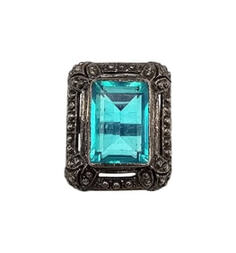 Nikki Butler Tourmaline Sterling Silver Cocktail Ring Size 6.75 10.3 G