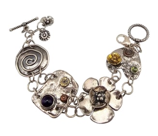 Sherry Tinsman Sterling Silver Modernist Bracelet 38.6 G