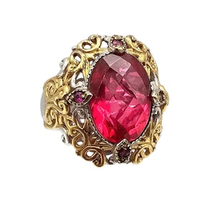 NH Gemstone Gold Over Sterling Silver Ring Size 6.5 8.7 G