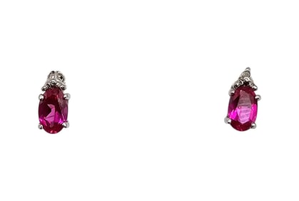 CID Ruby Sterling Silver Earrings 1.1 G