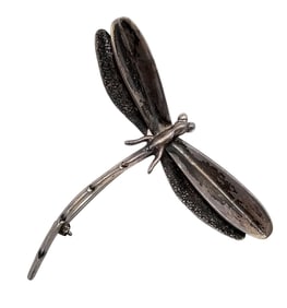 Sterling Silver Dragonfly Brooch 12.6 G