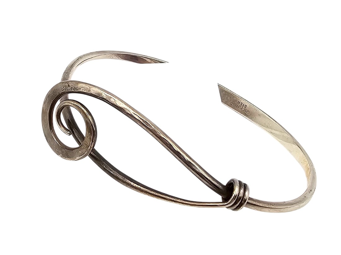 EL ED Leim Sterling Silver Swirl Bangle Bracelet 10.9 G (1 of 3)