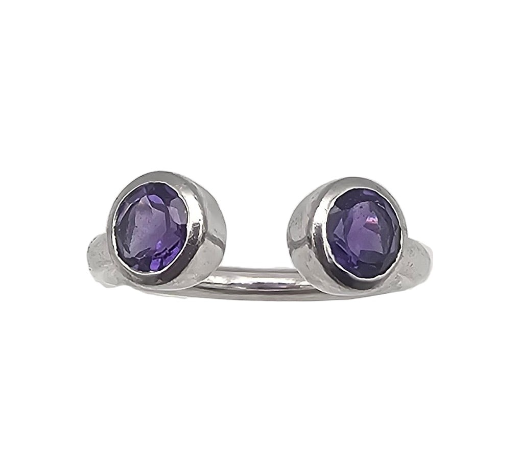 Amethyst Sterling Silver Cocktail Ring Size 6 3.2 G (1 of 3)
