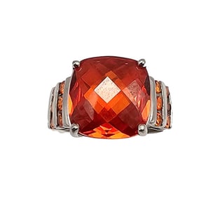 Ross Simons Cubic Zirconia Sterling Silver Cocktail Ring Size 5.75 6.7 G