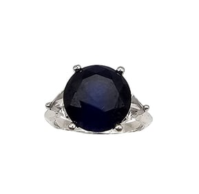 CC Sapphire Sterling Silver Cocktail Ring Size 6.75 5.1 G