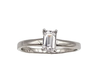 TF Cubic Zirconia Sterling Silver Cocktail Ring Size 9 2.3 G