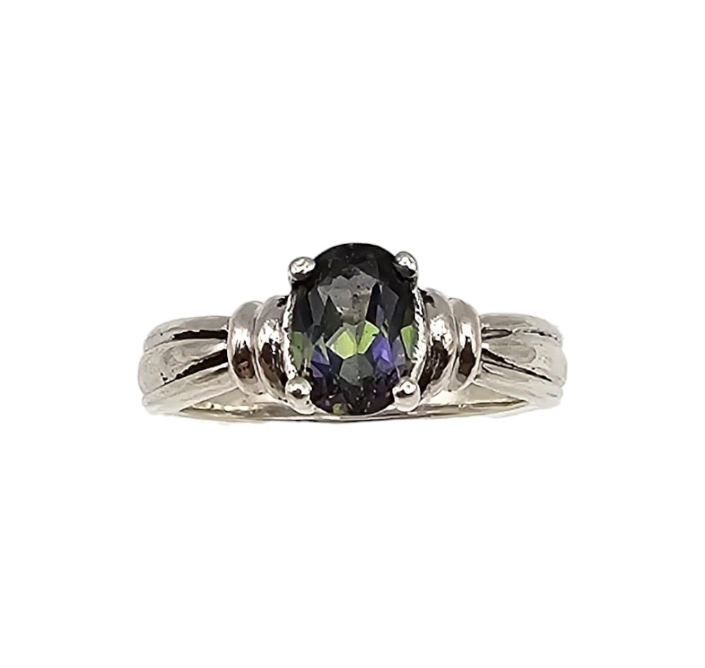 Mystic Topaz Sterling Silver Cocktail Ring Size 4.5 2.5 G: Mystic Topaz Sterling Silver Cocktail Ring Size 4.5 2.5 G
