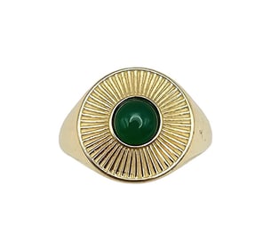 Jade Gold Over Sterling Silver Ring Size 8.75 4.8 G