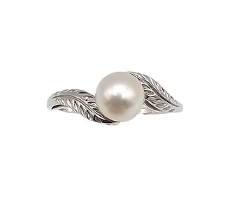 PF Pearl Sterling Silver Cocktail Ring Size 7.25 2.6 G