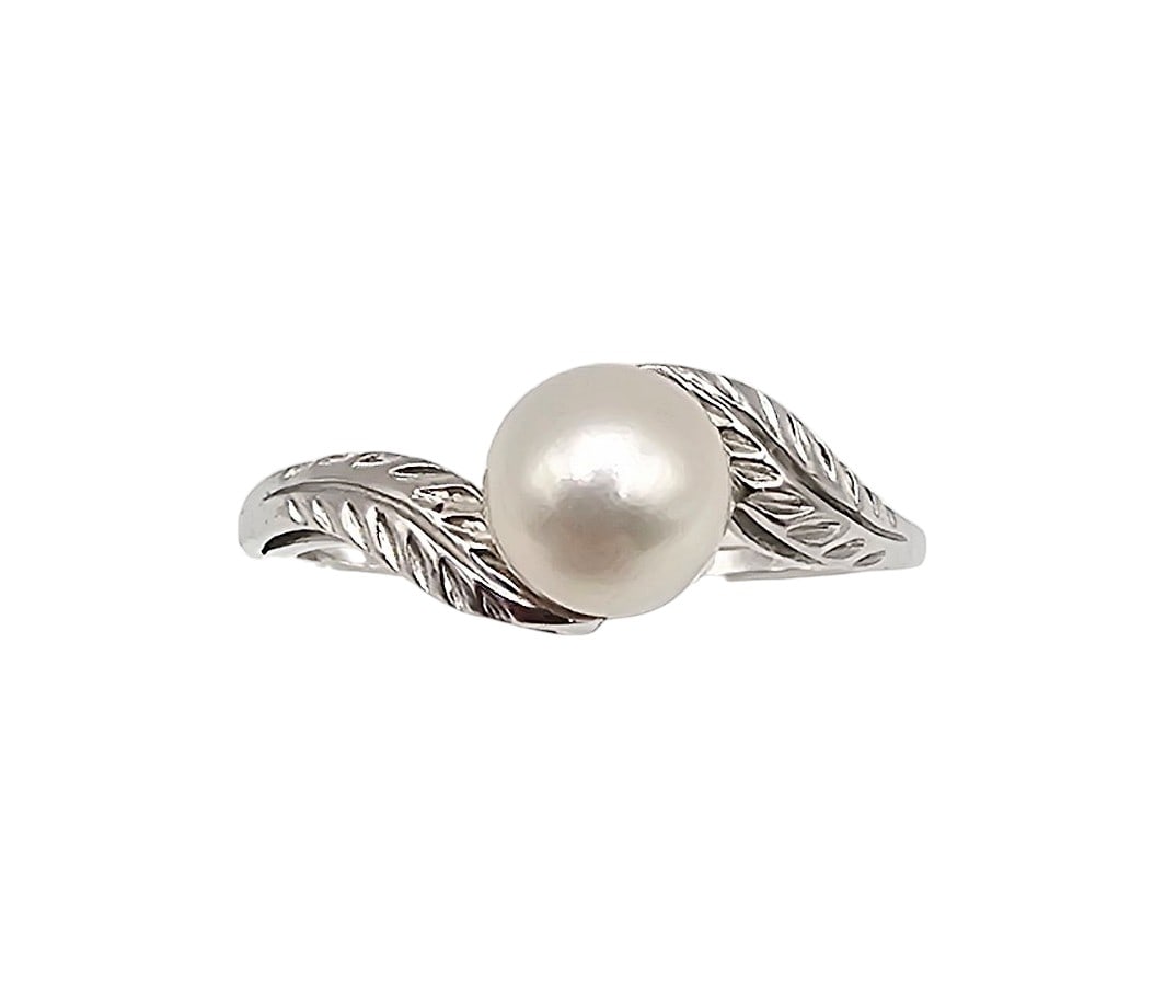 PF Pearl Sterling Silver Cocktail Ring Size 7.25 2.6 G (1 of 3)