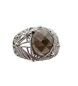 Ross Simons Smoky Quartz Sterling Silver Cocktail Ring Size 7.5 7.3 G