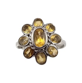 Amethyst Sterling Silver Cocktail Ring Size 7 2.7 G