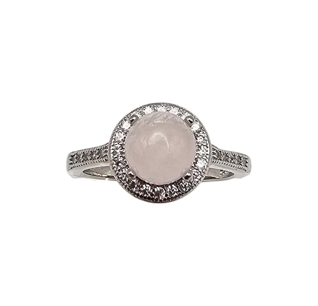 Quartz Sterling Silver Cocktail Ring Size 6.25 3.1 G: Quartz Sterling Silver Cocktail Ring Size 6.25 3.1 G