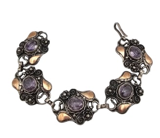 Amethyst Sterling Silver Bracelet 47.7 G