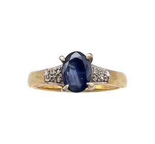 Topaz Diamond Gold Over Sterling Silver Cocktail Ring Size 6.75 1.8 G