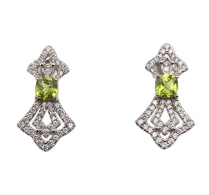 Peridot Sterling Silver Earrings 4.2 G