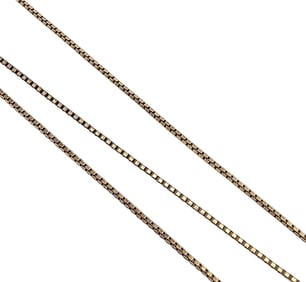 Gold Over Sterling Silver Box Chain Necklace 2.1 G