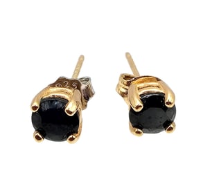 Sapphire Gold Over Sterling Silver Earrings 1.1 G