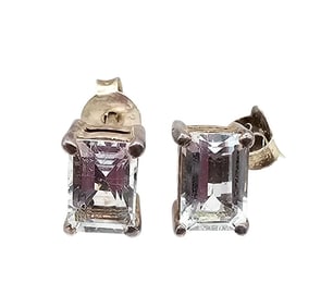 Rhinestone Sterling Silver Earrings 1.2 G