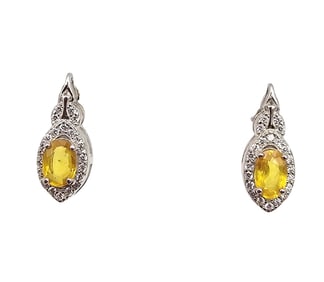 Topaz Sterling Silver Earrings 2.2 G