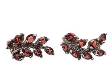 Rhinestone Sterling Silver Earrings 3.8 G