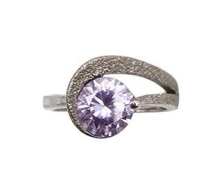 RSC Rhinestone Sterling Silver Cocktail Ring Size 5.75 4.3 G