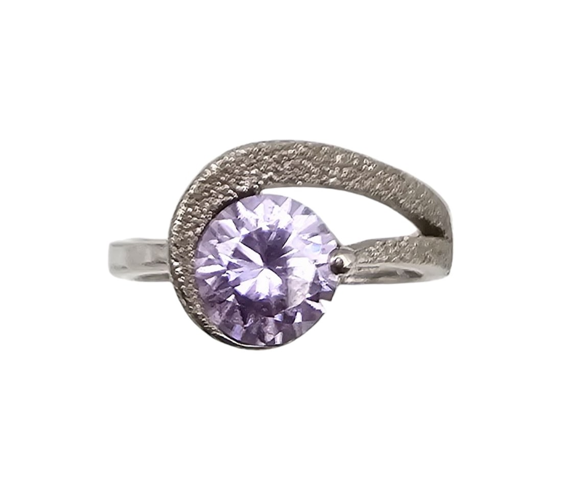 RSC Rhinestone Sterling Silver Cocktail Ring Size 5.75 4.3 G (1 of 3)