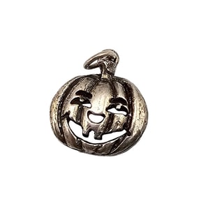 Sterling Silver Jack-O-Lantern Pumpkin Halloween Pendant 2 G