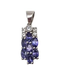 RJ Rhinestone Sterling Silver Pendant 2.6 G
