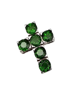 HT Tourmaline Sterling Silver Cross Pendant 2.2 G