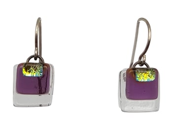 Sterling Silver Murano Glass Drop Dangle Earrings 2 G
