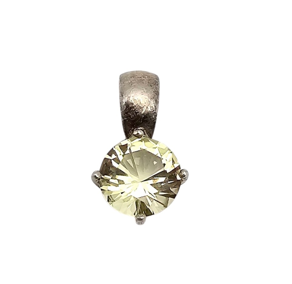 Citrine Sterling Silver Pendant 2 G: Citrine Sterling Silver Pendant 2 G