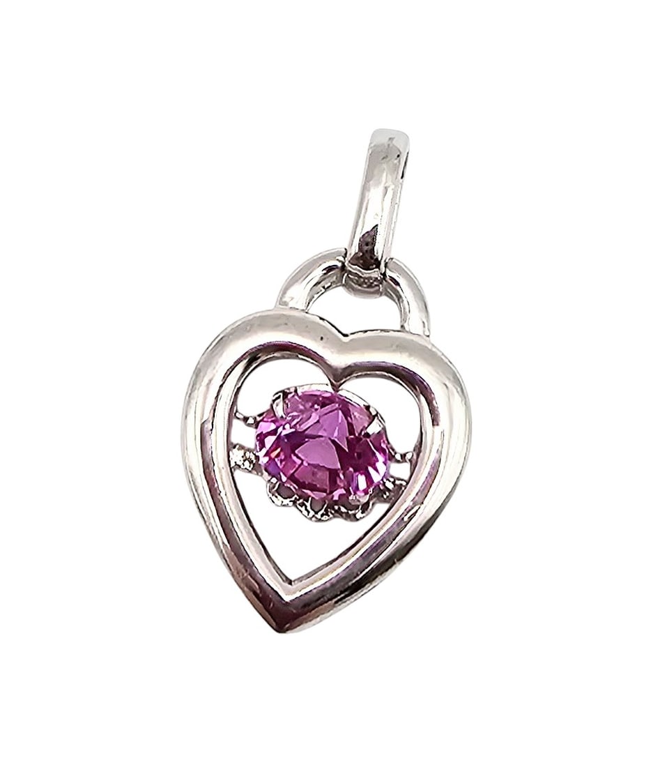 LA Ruby Sterling Silver Heart Pendant 2.6 G (1 of 3)