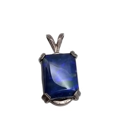 Lab Opal Sterling Silver Pendant 2.1 G