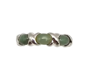 HAN Jade Sterling Silver Ring Size 7.5 3.5 G