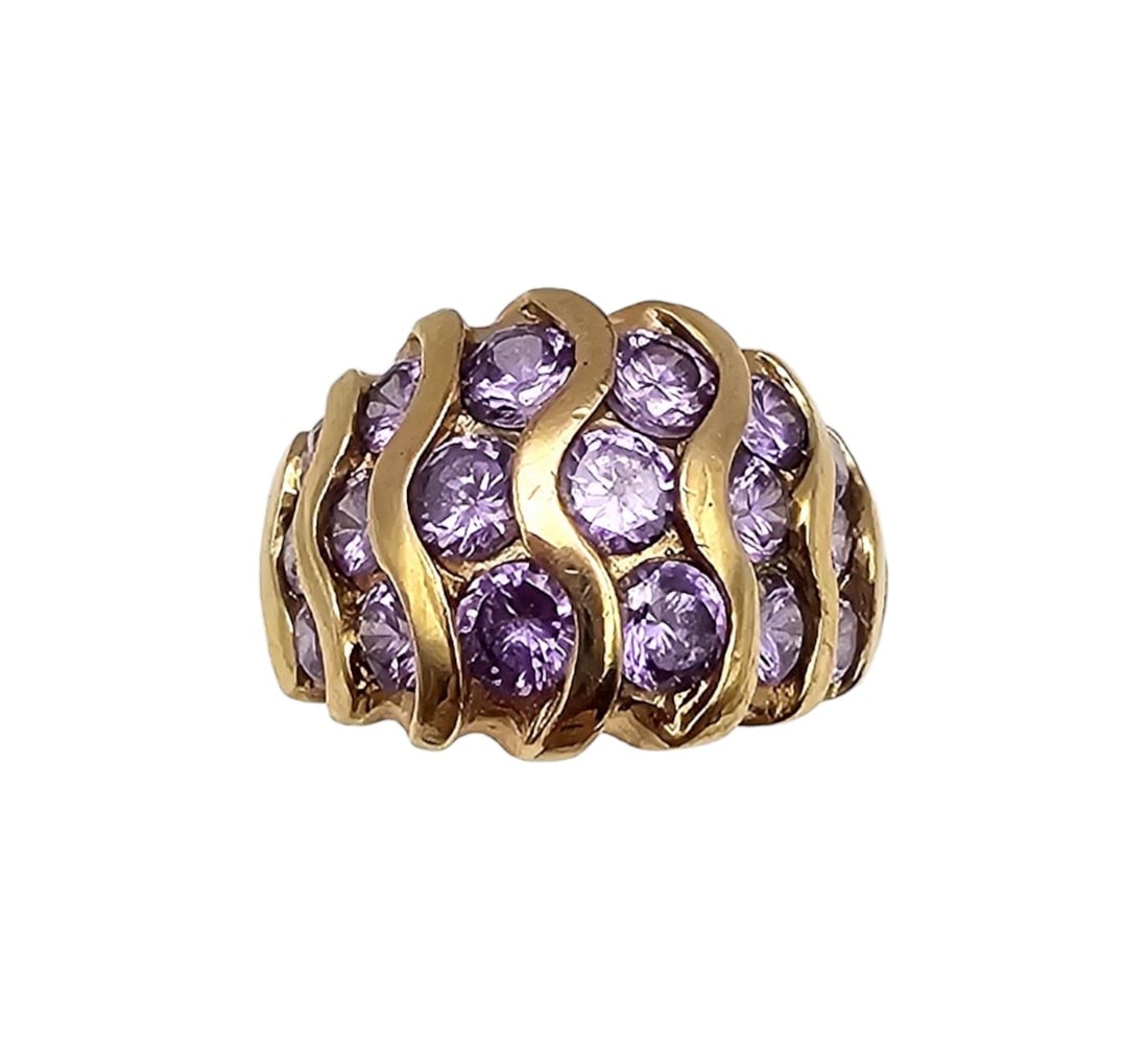 Ross Simons Cubic Zirconia Gold Over Sterling Silver Ring Size 5.5 7.3 G (1 of 3)