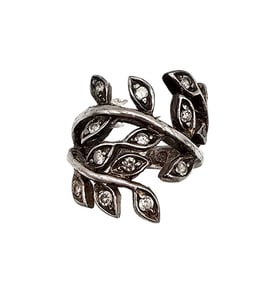 Cubic Zirconia Sterling Silver Ivy Ring Size 7 7.1 G