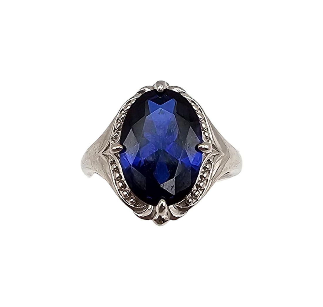 BBJ Topaz Sterling Silver Cocktail Ring Size 7.5 6.1 G (1 of 3)