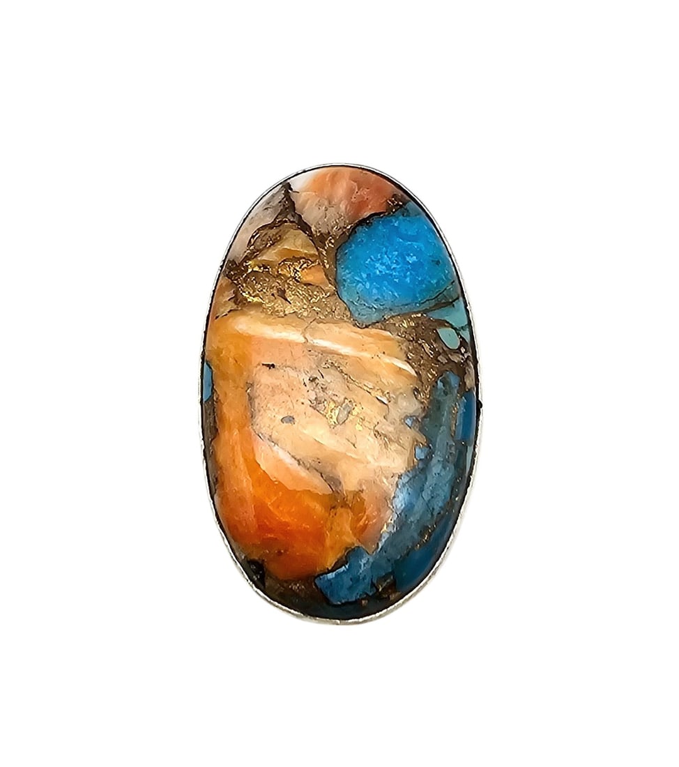 Glass  Sterling Silver Ring Size 7.757.9 G (1 of 3)