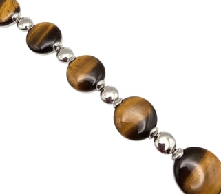 Ross Simons Tiger's Eye Sterling Silver Bracelet 36.8 G