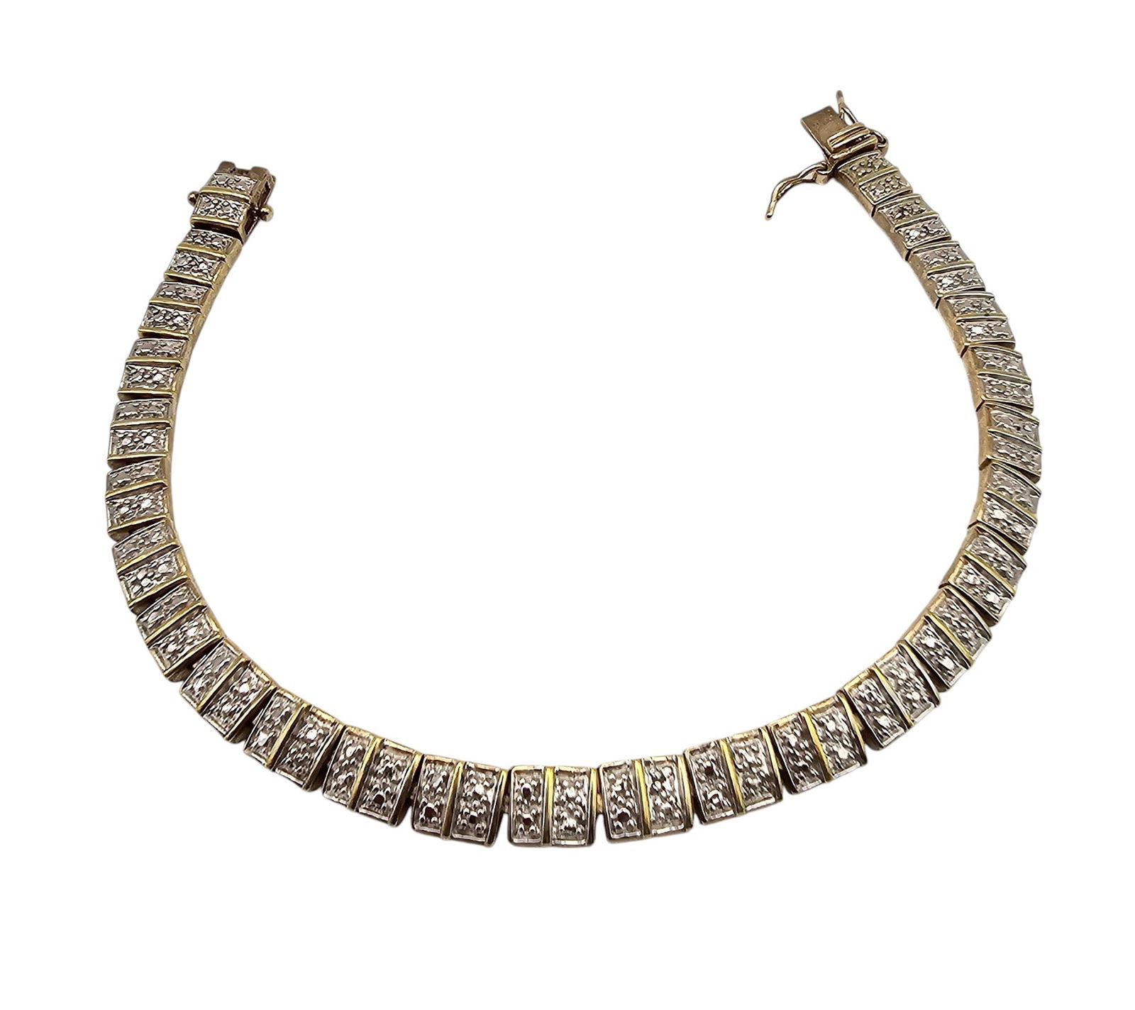 Ross Simons Sterling Silver Two-Tone Tennis Bracelet 14.8 G (1 of 3)