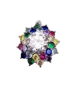 FZN Rhinestone Sterling Silver Pendant 8.2 G