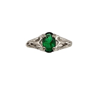 Rhinestone Sterling Silver Cocktail Ring Adjustable 1.6 G