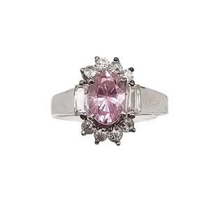 Rhinestone Sterling Silver Cocktail Ring Size 5.25 3.1 G