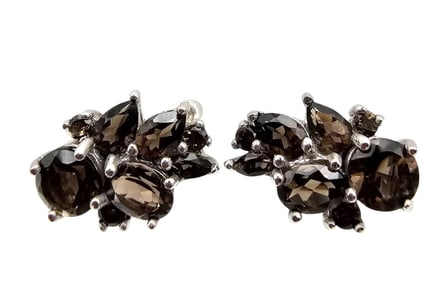 Tourmaline Sterling Silver Earrings 6.7 G