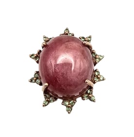 Ruby Gold Over Sterling Silver Statement Ring Size 7 16.2 G