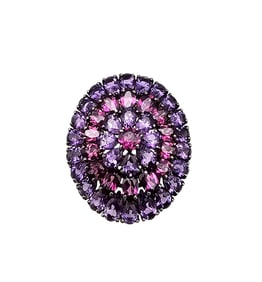 Rhinestone Sterling Silver Cocktail Ring Size 6.75 7.6 G