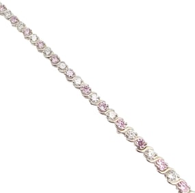 Ross Simons Cubic Zirconia Sterling Silver Tennis Bracelet 8.9 G