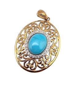 Ross Simons Rhinestone Gold Over Sterling Silver Pendant 5.7 G
